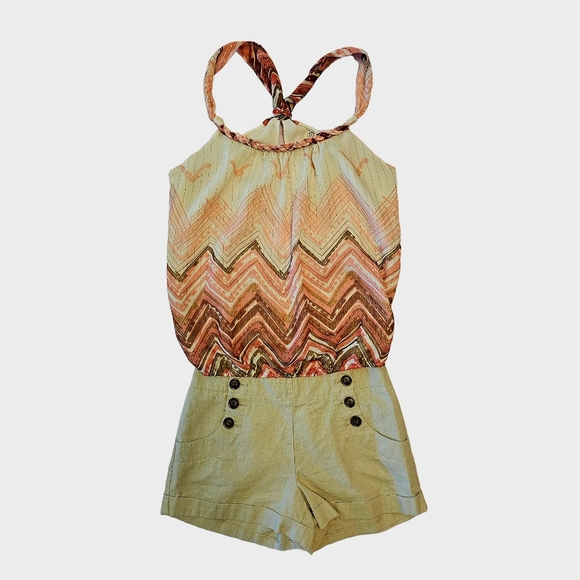 Guess Chevron Coral Sleeveless Top Size Medium - Picture 12 of 14